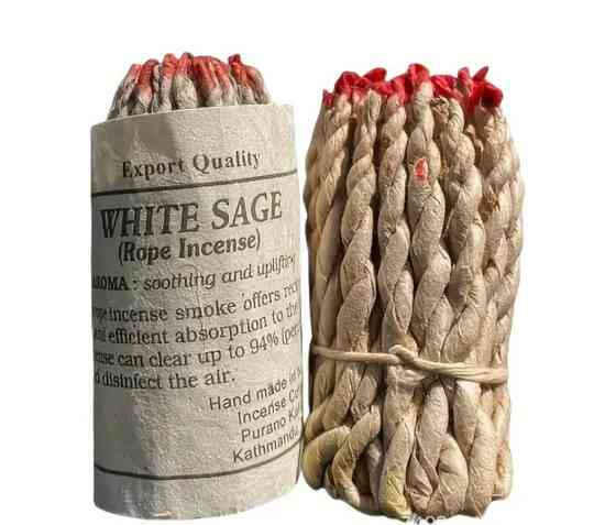 Гималайские веревочные благовония Белый шалфей, 10 шт, 8.5 см/ Аромат White Sage. Киев