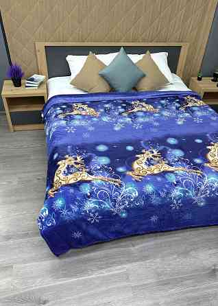 Плед-покривало 200х230 см з різдвяним принтом Різнобарвний (87-321) Київ