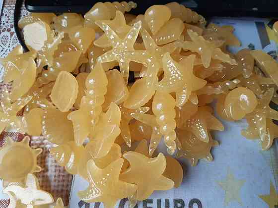 Светящиеся камни в аквариум желтые, светятся лимонным - в наборе 10шт., (размер одного камня 1,5-2,5см) Киев