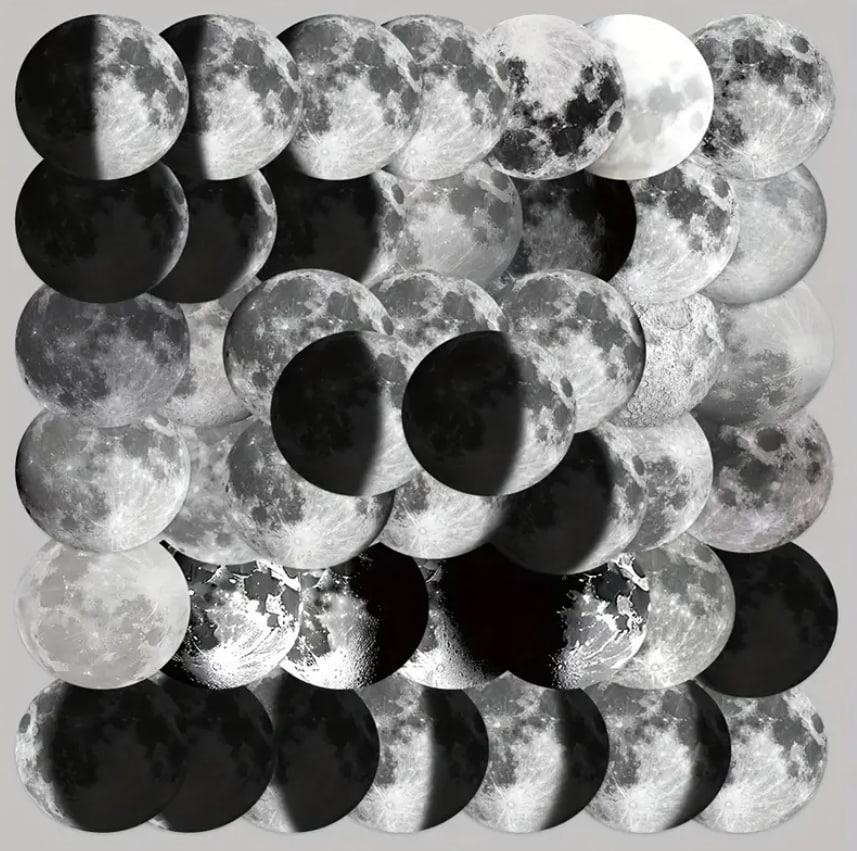 Набір наклейок (стікерів) «Фази місяця» (50 шт.), стікерпак Місяць. Київ - фото 2