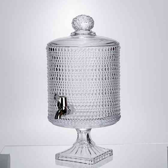 Лимонадниця з краном на підставці скляна 4.5 л лимонадник 39 см прозорий HP-19-3045-9 Коломия