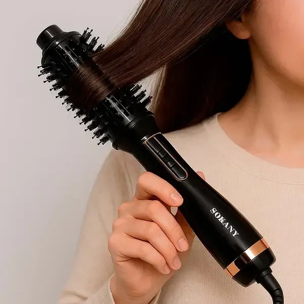 Фен-щітка SK-15031 1000 Вт, 3 в 1: фен, щітка для випрямлення, насадка для завивки, універсальне укладання Одеса - фото 3