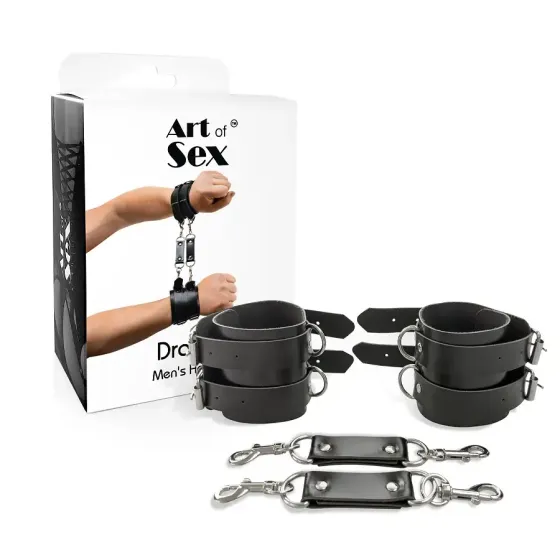 Наручники чоловічі Art of Sex - Handcuffs Dragons man з екошкіри, колір чорний Львів