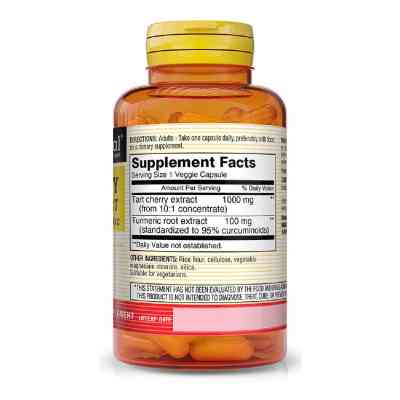 Трави Mason Natural Екстракт терпкої вишні 1000мг з куркумою, Tart Cherry Extrac (MAV-17639) Вінниця