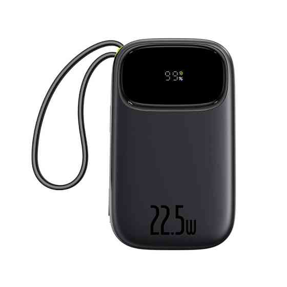 Зовнішній акумулятор Baseus EnerFill FC31 Digital Display Power Bank with 2 Built-in Cables 20000mAh 22.5W Cosmic Black Київ