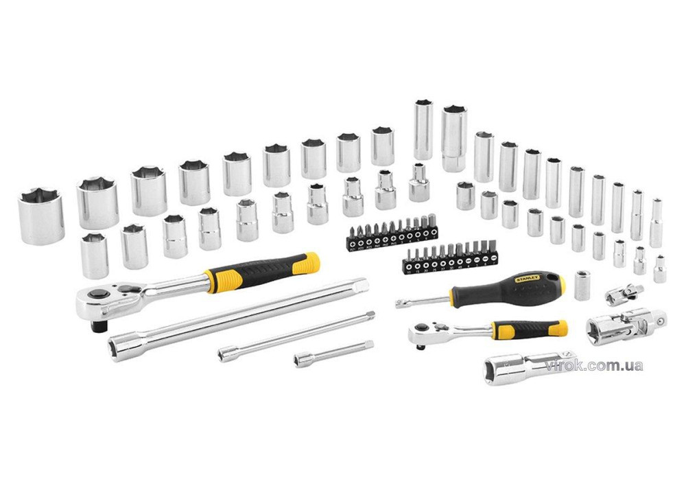 Набір головок торцевих і викруткових насадок STANLEY : 1/4", 1/2", з інструментами, в футлярі, 72 шт Одеса - фото 1