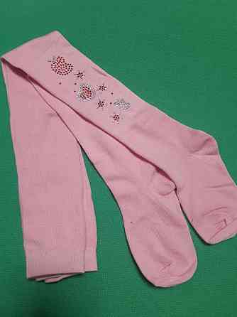 Дитячі колготки зі стразами, рожеві - розмір від низу попи до п'яти 40см (тягнеться до 55см), 82%бавовна Київ