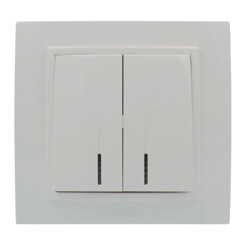 ZENA білий Вимикач внутрішній 2кл з підсвічуванням Ел-Би Житомир - фото 1