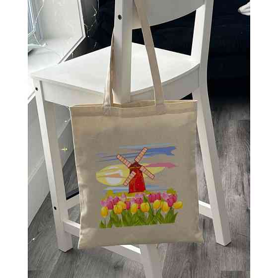 Екошопер BookOpt BK4071 "Подорож Нідерландами". Країна вітряків і тюльпанів" бежевий Київ