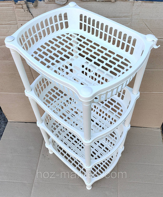 Пластиковая полочка на 4 яруса белая Харьков - изображение 4