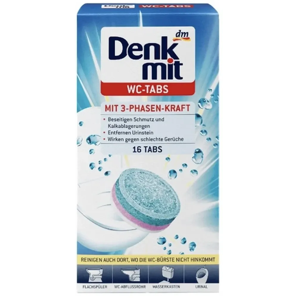 Таблетки для чистки унитазов Denkmit WC Reiniger Tabs 16 шт Львов - изображение 1