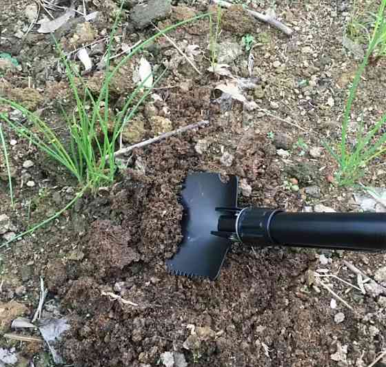 Туристическая складная лопата 4 в 1 с нержавеющей стали 41 на 12 см с чехлом черный Киев