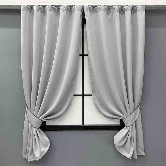 Комплект коротких штор VR-Textil Блэкаут двусторонний Eclipsе № 1791ш Светло-серый 130х170 см 2 шт (35-0393) Киев