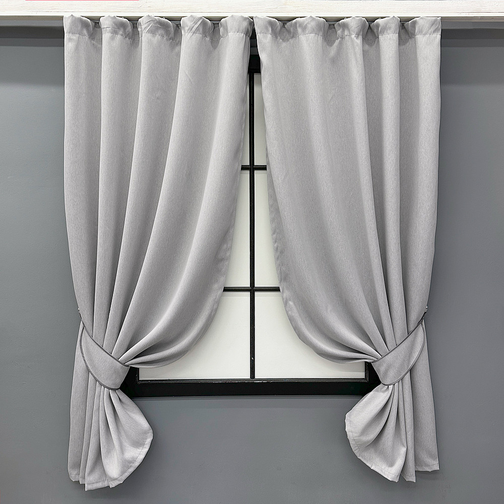 Комплект коротких штор VR-Textil Блэкаут двусторонний Eclipsе № 1791ш Светло-серый 130х170 см 2 шт (35-0393) Киев - изображение 1