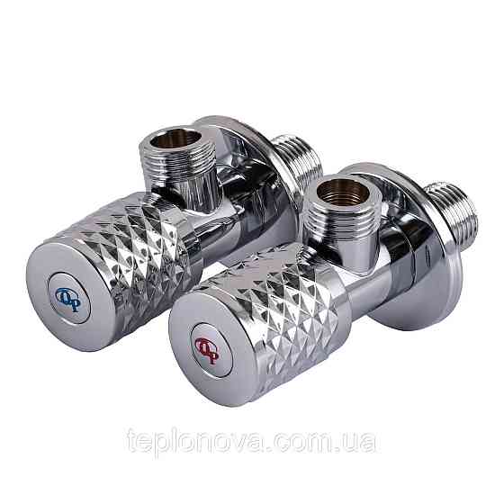 !!Набор кранов угловых керамика PROFESSIONAL EXCLUSIVE 1/2″X1/2″ 9999 CHROME (1уп.) Черновцы