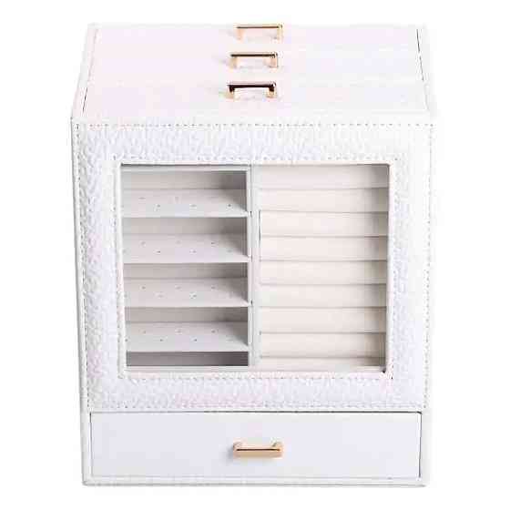 Шкатулка для украшений из эко кожи 3 яруса органайзер для ювелирных изделий HP-5-16W Киев