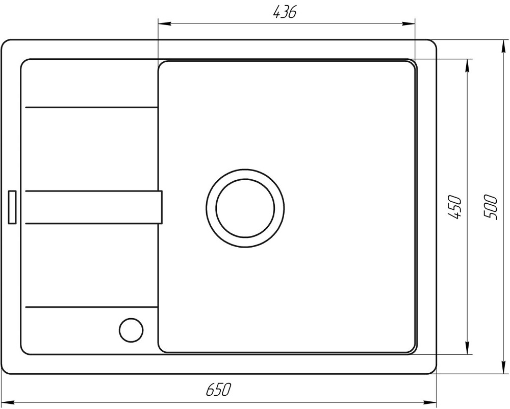 Гранитная мойка Mira ONZA черный 650 х 500 мм (000028782) Киев - изображение 6