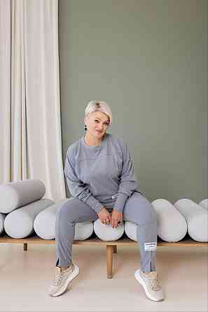 Жіночий теплий прогулянковий костюм, батал пума плюш Графіт, 54/58 Одеса