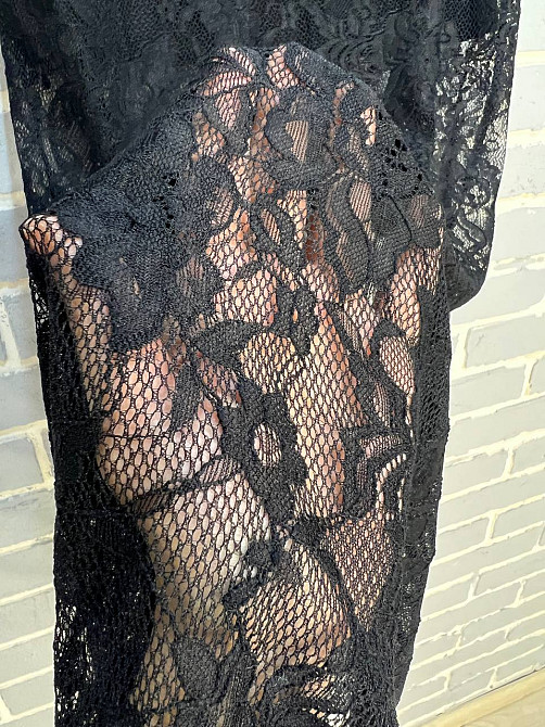 Юбка женская Shiqi 9313 гипюр прозрачная длинная с подкладкой черная, черный, L Одесса - изображение 6