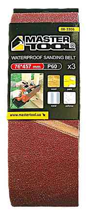 MASTERTOOL Стрічка шліфувальна MASTERTOOL зерно 60 76×457 мм 3 шт 08-3306 Коломыя