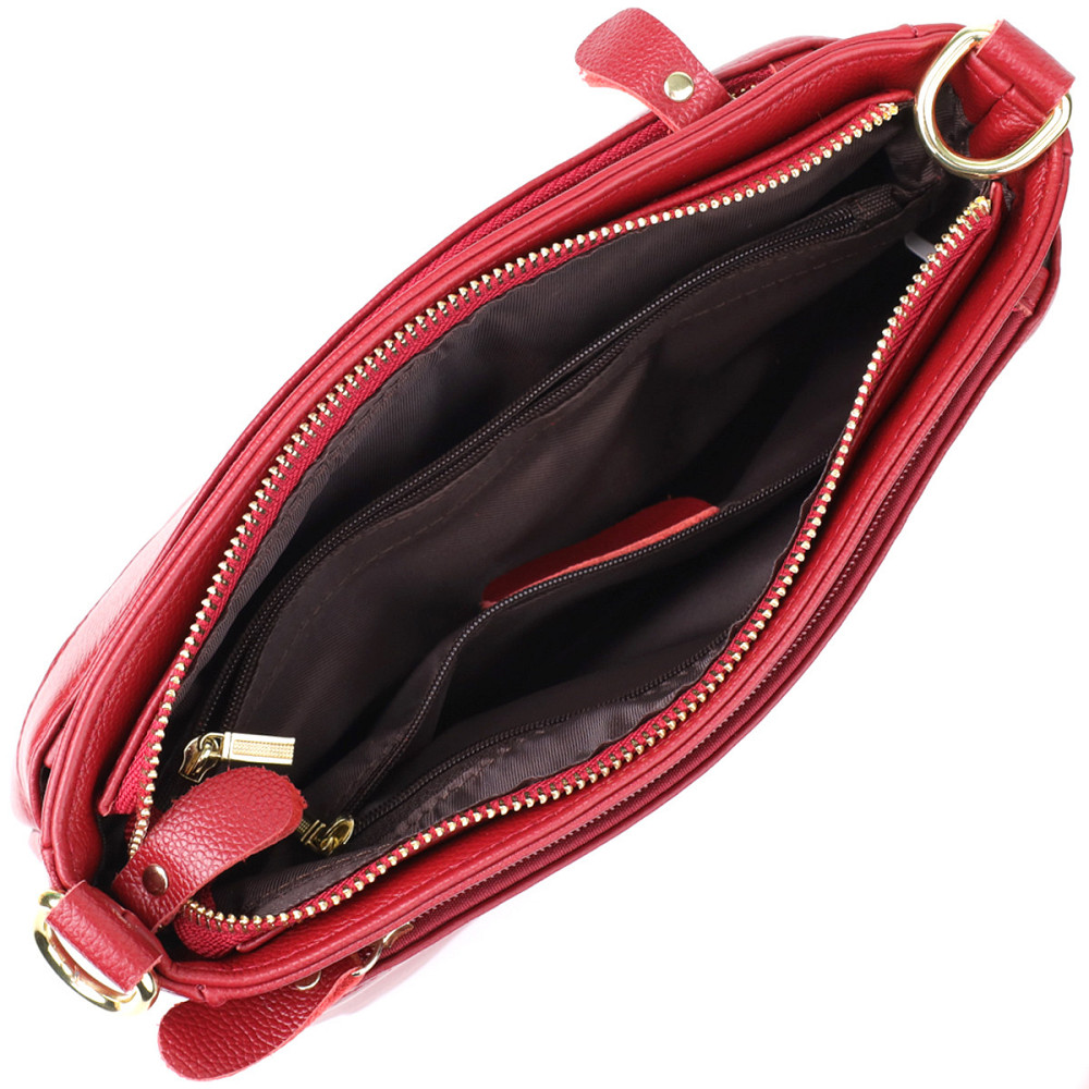 Женская сумка с твердым дном из натуральной кожи Vintage 22982 Красный Киев - изображение 7