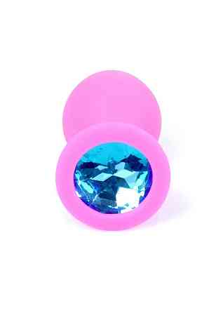 Анальна пробка - Jewellery Silicone Pink Plug M Light Blue Sex Aura Київ