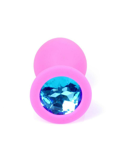 Анальна пробка - Jewellery Silicone Pink Plug M Light Blue Sex Aura Київ - фото 3