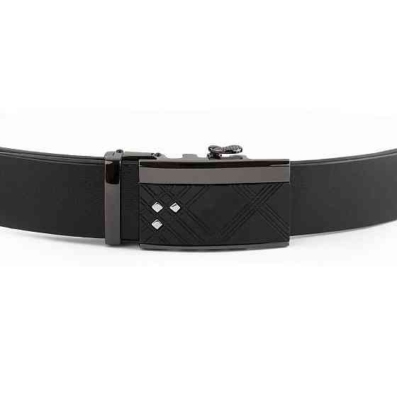 Ремень мужской с ромбами на пряжке Vintage 20291 Черный Киев