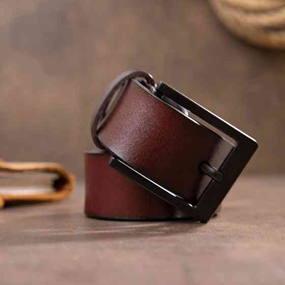 Ремінь з затемненою пряжкою чоловічий Vintage 20380 Коричневий Київ