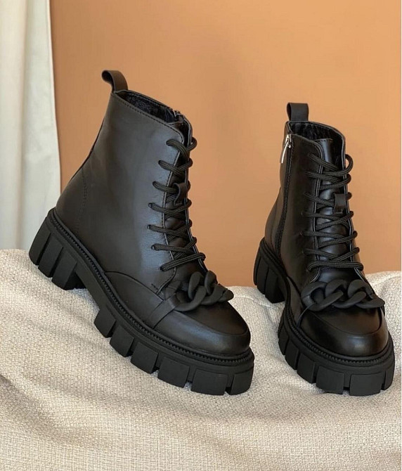 Olli Черевики жіночі OLLI чорні натуральна шкіра зима висота 14см розмір 38р. (K-254-Астра 4905 Коломия - фото 2