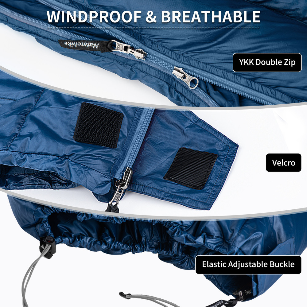 Спальний мішок з натуральним пухом Naturehike CWM295 CNK2300SD013, блакитний Киев - изображение 7