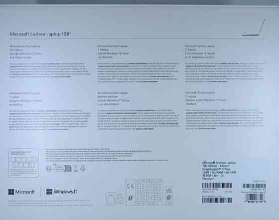 Ноутбук Microsoft Surface Laptop 7 / Edition / Snapdragon *X Plus 16/256Gb. Киев