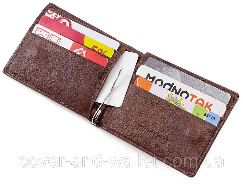 Маленький чоловічий гаманець із затискачем на магнітах із гладкої шкіри ST Leather Київ - фото 6