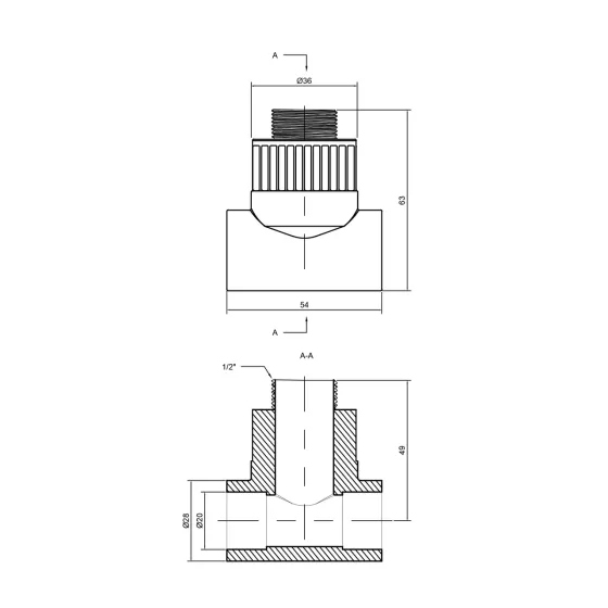 Тройник PPR Thermo Alliance 20х1/2"х20 НР Київ