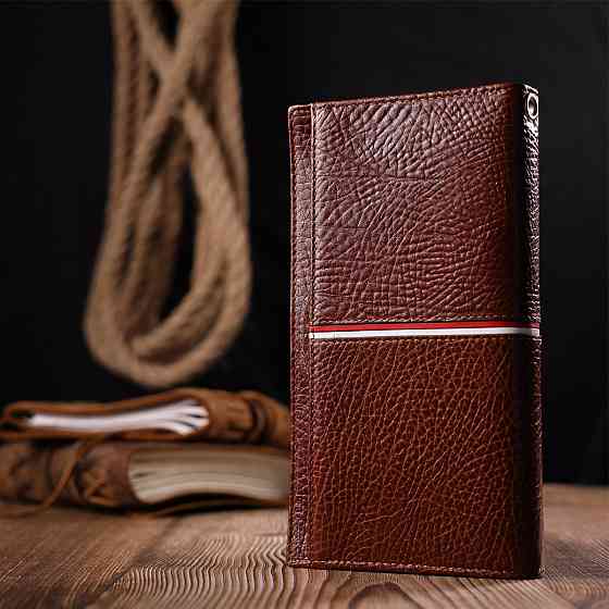 Оригинальный клатч из натуральной кожи KARYA 21180 Коричневый Киев