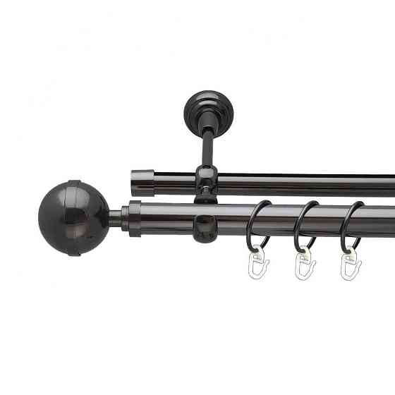 Карниз Orvit Калісто металевий дворядний опозитний гладка \ профільна труба кільце металеве Онікс 25\19 мм 160 Львов