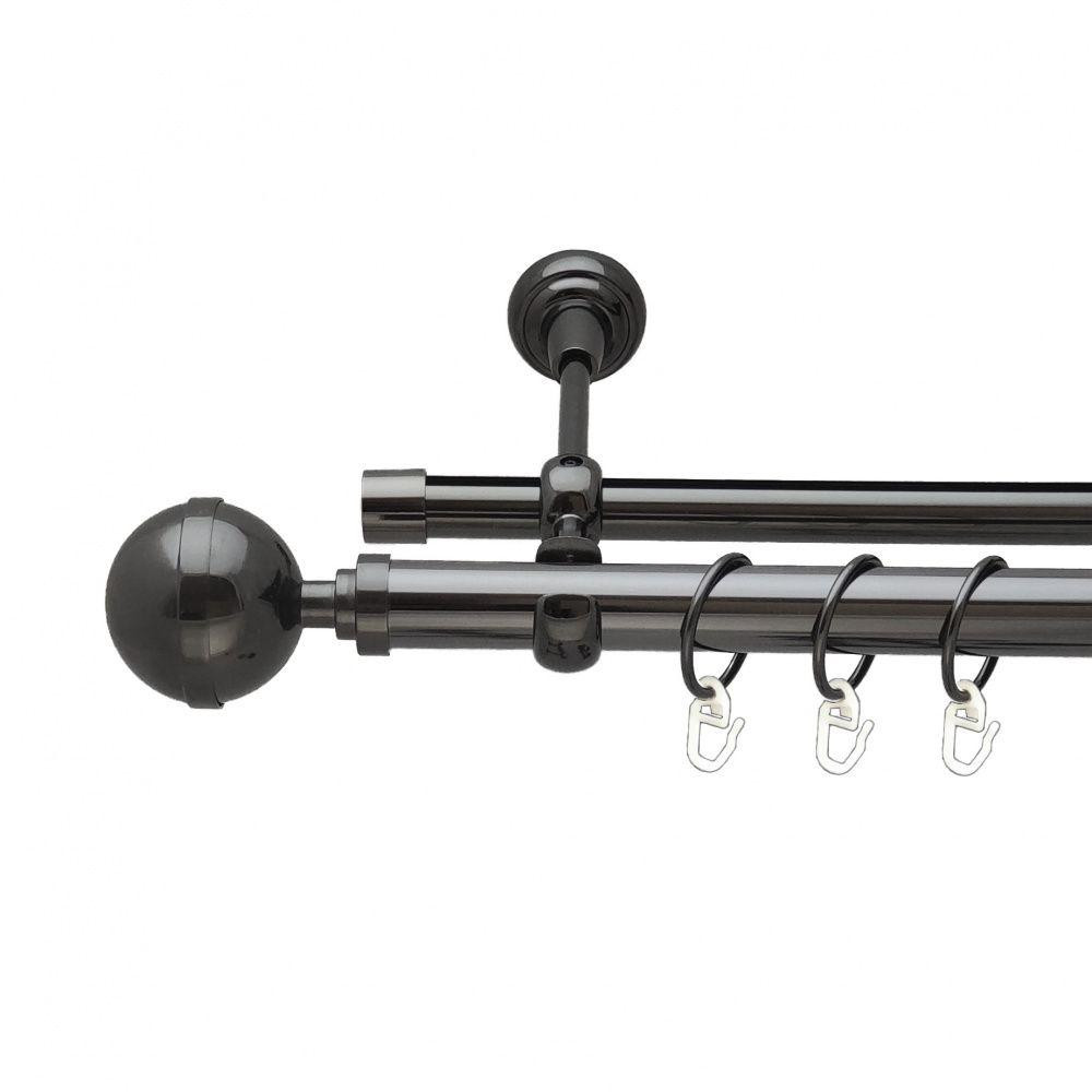 Карниз Orvit Калісто металевий дворядний опозитний гладка \ профільна труба кільце металеве Онікс 25\19 мм 160 Львов - изображение 1