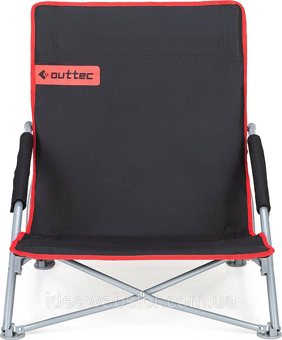 Пляжне крісло шезлонг Outtec Easy Go складане чорно-червоний Київ - фото 8