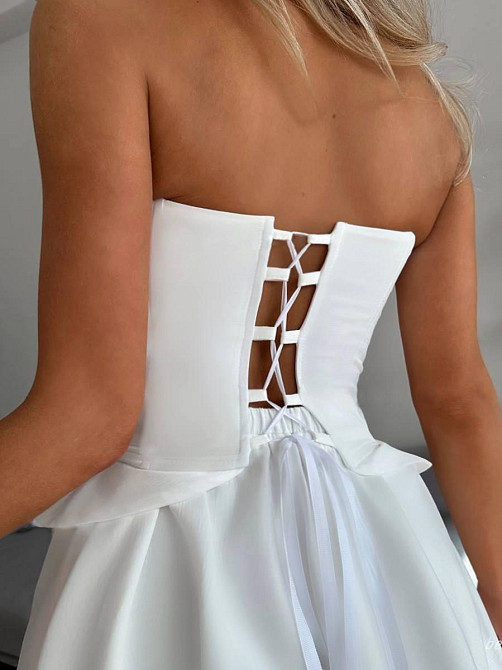 Женское романтическое платье с корсетом костюмка люкс. Молочный, 44/46 Одесса - изображение 3