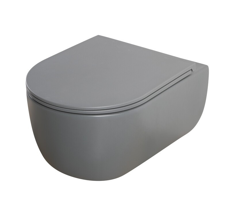 Унітаз підвісний Mixxus Premium TOPPER-0303-R GRAY 495x370x350mm система змиву RIMLESS (MP6657) Київ - фото 8