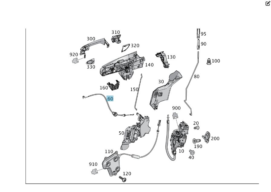 Mercedes-Benz  A1667600404 Трос замка передніх дверей ML/GLE W166 GLE Coupe C292 GL/GLS X166 Одесса - изображение 4