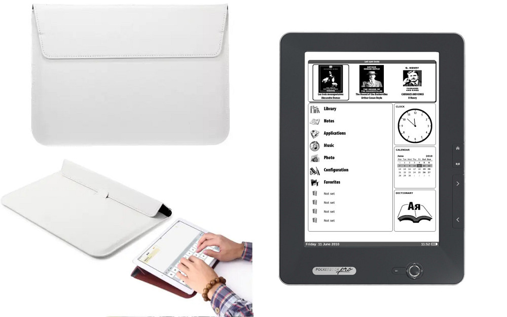 Чехол-конверт VitoCase для PocketBook Pro 912, с функцией подставки для книги Белый Киев - изображение 1