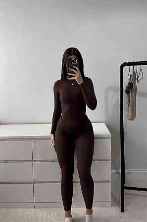 Жіночий базовий коригувальний комплект-двійка з утепленням термотка Шоколад, L/XL Одеса