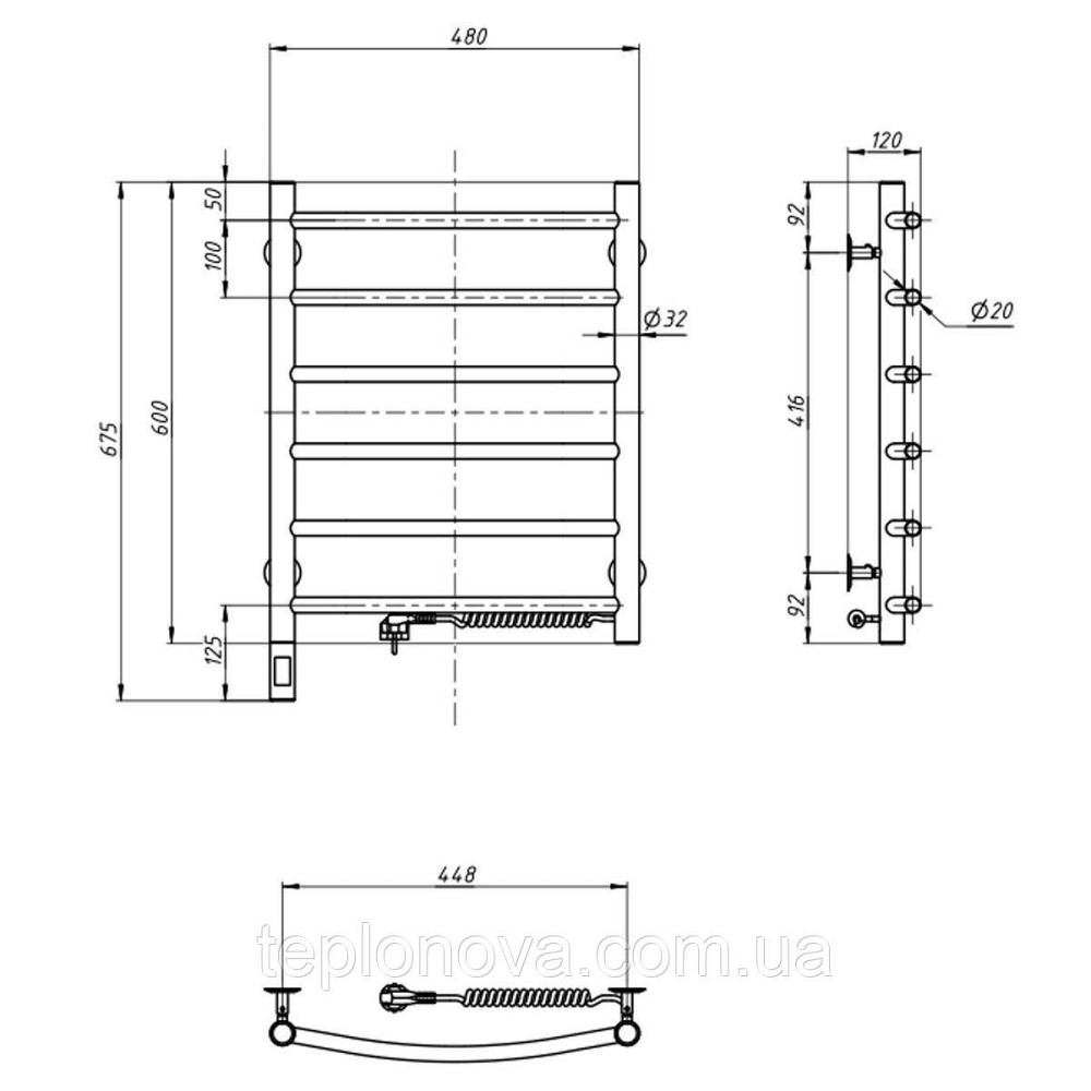 Полотенцесушитель Камелия 480х600 Sensor правый с таймером Черновцы - изображение 3