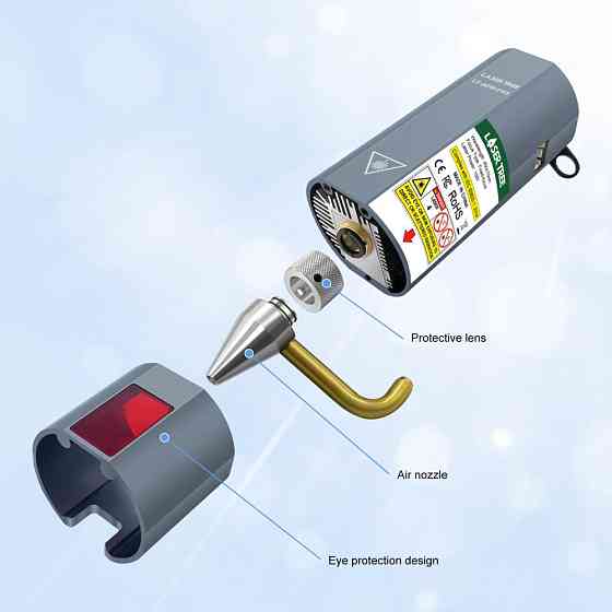 Потужний лазер з подачею повітря 80 Вт 450 нм для CNC3018 PRO, модуль LT-80W-F45, гравіювання різання Київ