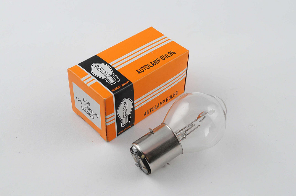 Лампа BA20D (2 вуса) 12V 35W/35W (груша) ORANGE BOX Київ - фото 1