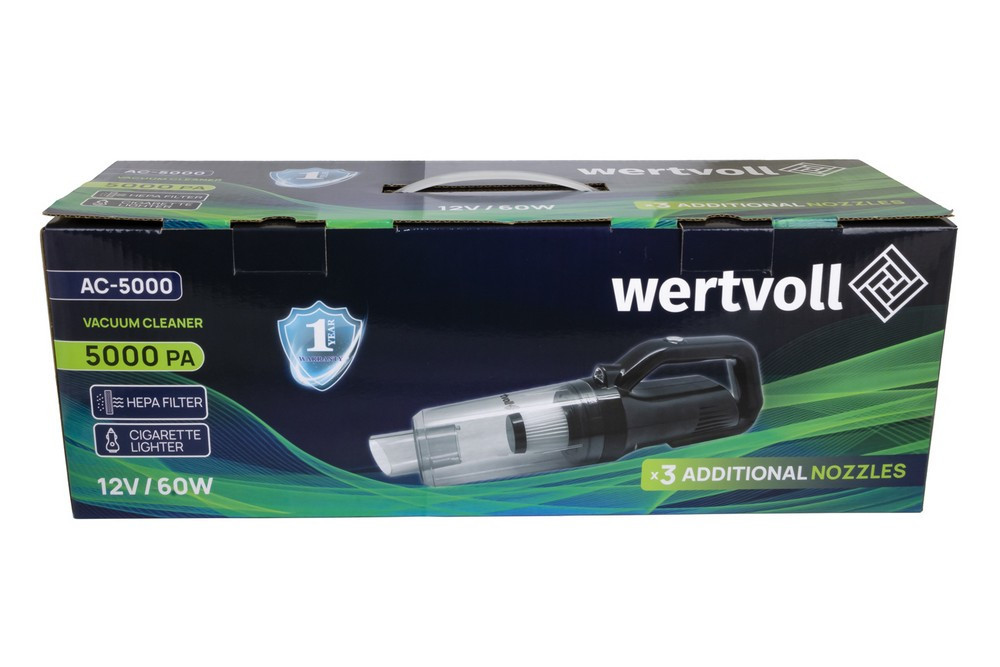 Пилосос автомобільний WERTVOLL 5000 PA 12 V 5 A 60 Вт сухе та вологе прибирання сумка AC-5000 Рівне - фото 9