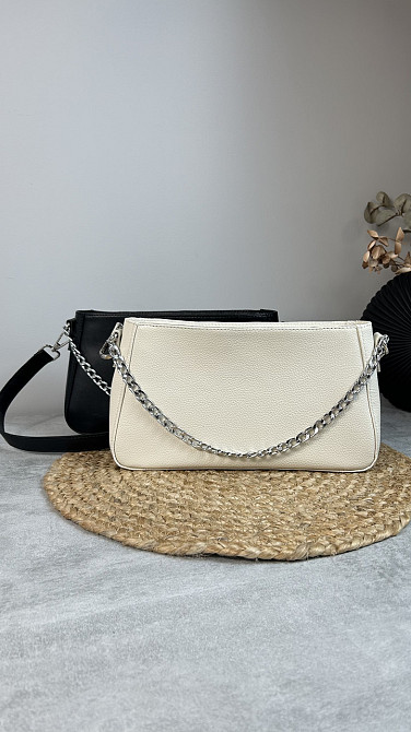 Женская кожаная сумочка, Стильная сумка из натуральной кожи, Маленькая бежевая сумка на плечеMasterSem Киев - изображение 5