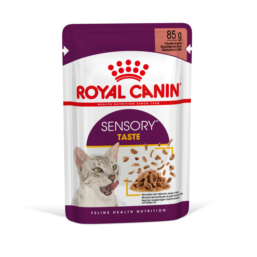 Влажный корм для взрослых кошек ROYAL CANIN SENSORY TASTE GRAVY 85 г, кусочки в соусе, стимулирует вкус Киев - изображение 1