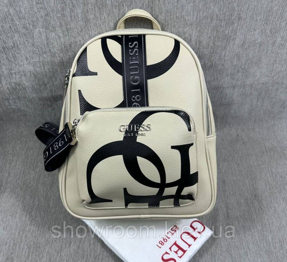 Женский небольшой рюкзак Guess (8119) белый Киев - изображение 3